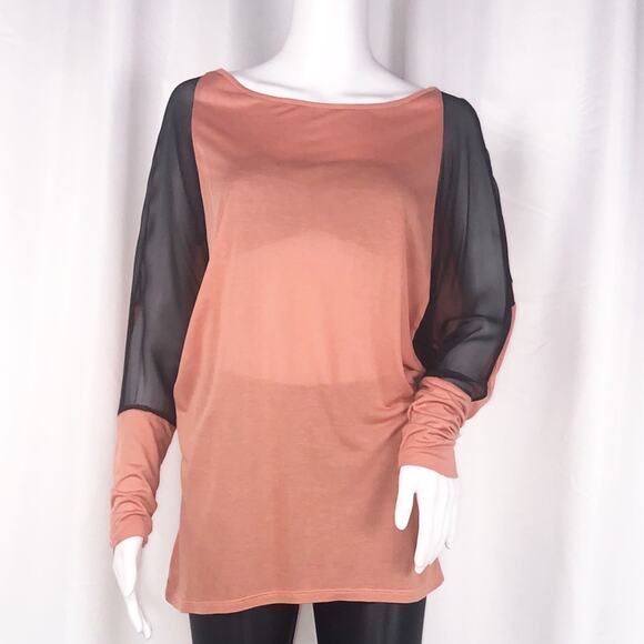 Blue Life Peach & Black Chiffon Eclipse Blouse SzS - Picture 10 of 16